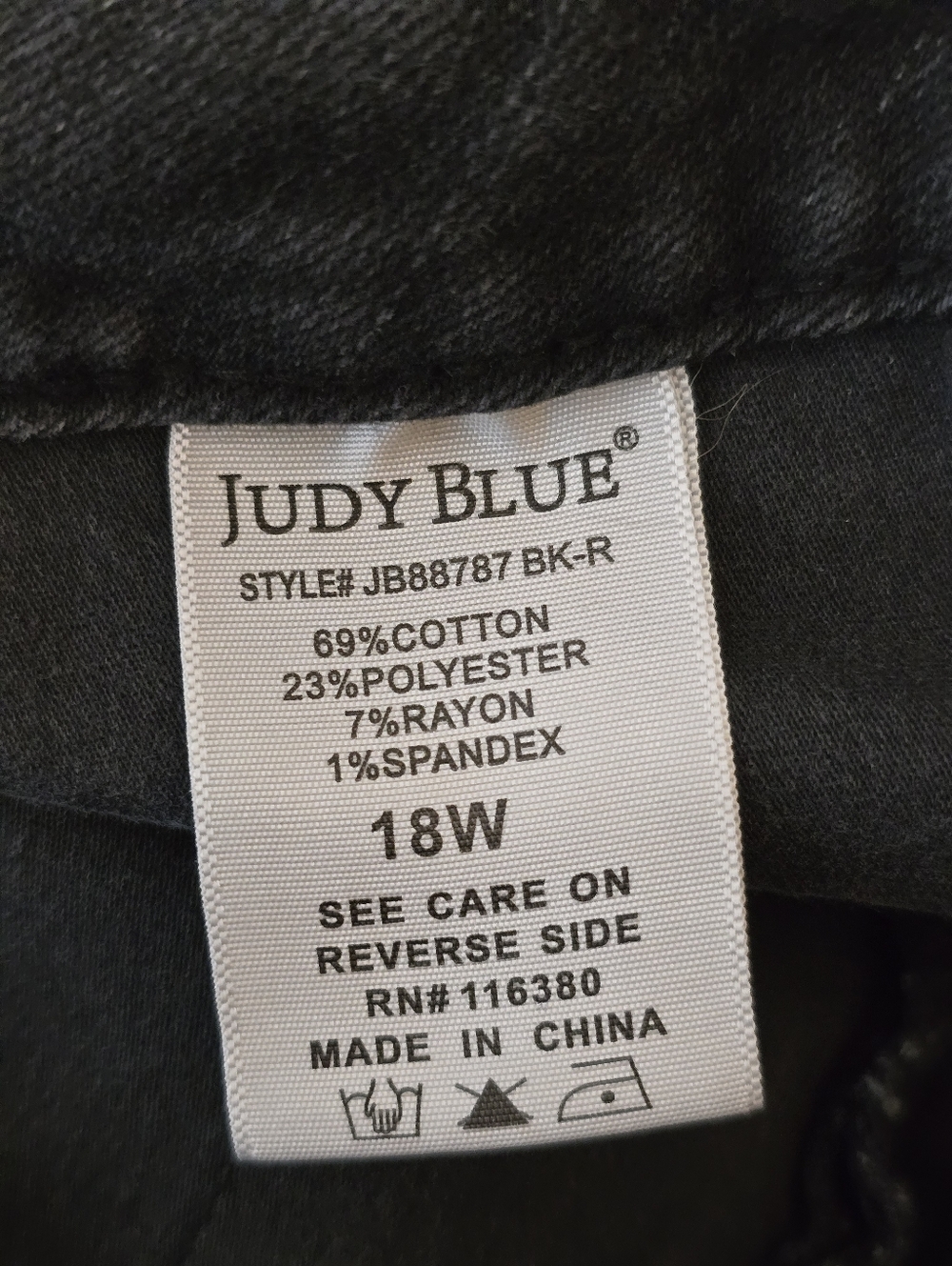 Judy Blue High Waist Tummy Control Black Bootcut Denim Jeans 88787 18W - Picture 6 of 15